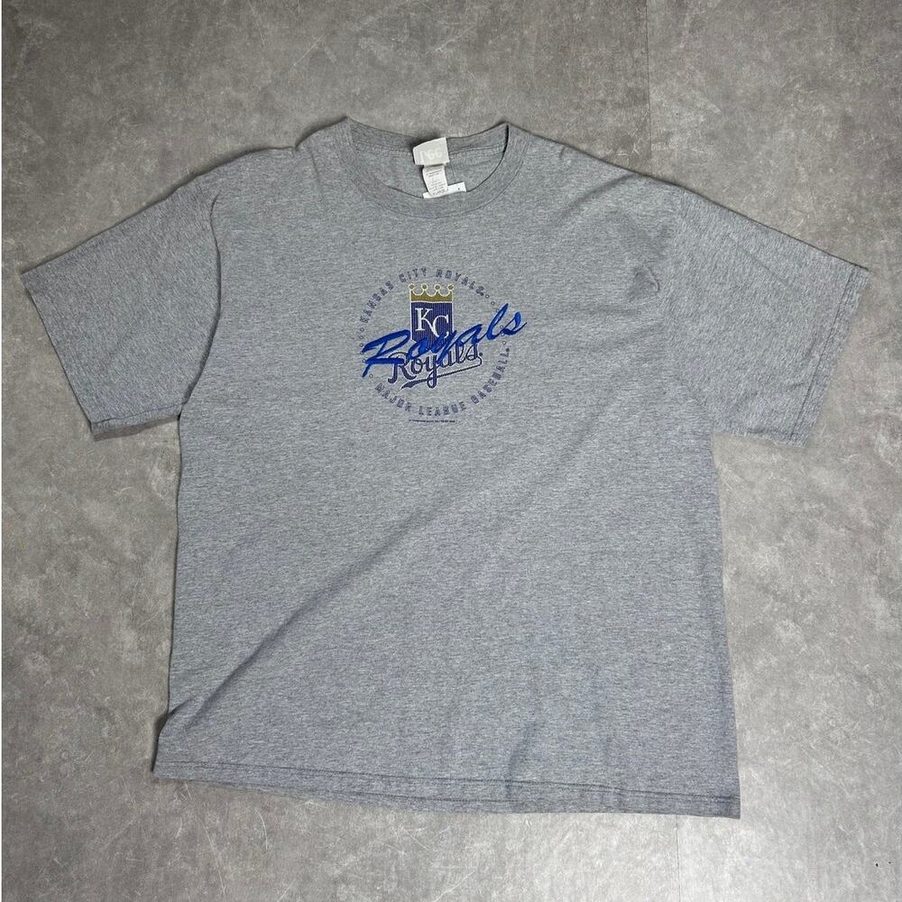 2000s Vintage Kansas City Royals Embroidered Gray T Shirt -XL